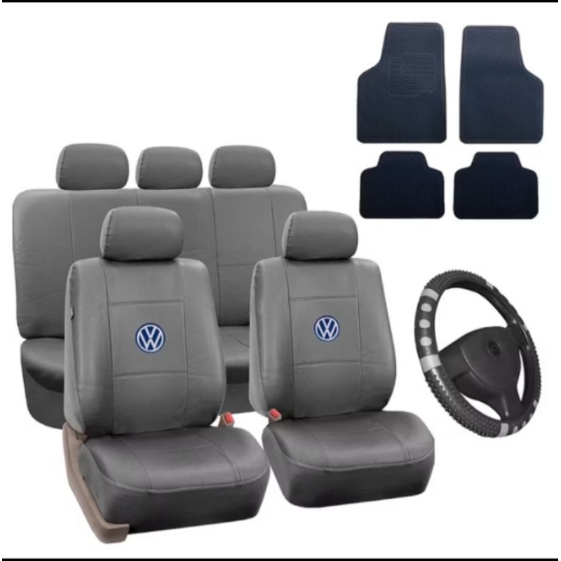 kit capa couro + tapete +capa volante volkswagen  gol g1 g2 g3 g4 g5 g6 crossfox voyage golf parati