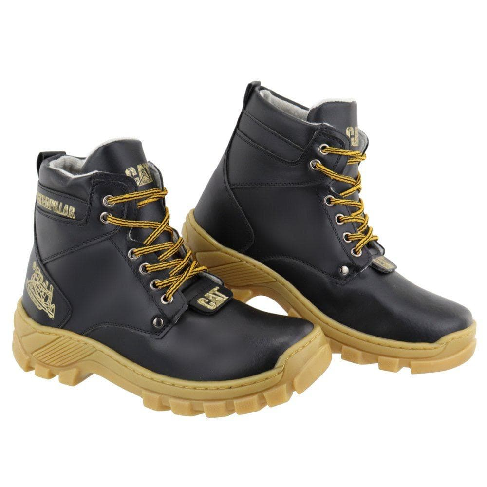 Botina Para Trabalho 45 46 47 Couro Ecológico Caterpillar Masculino