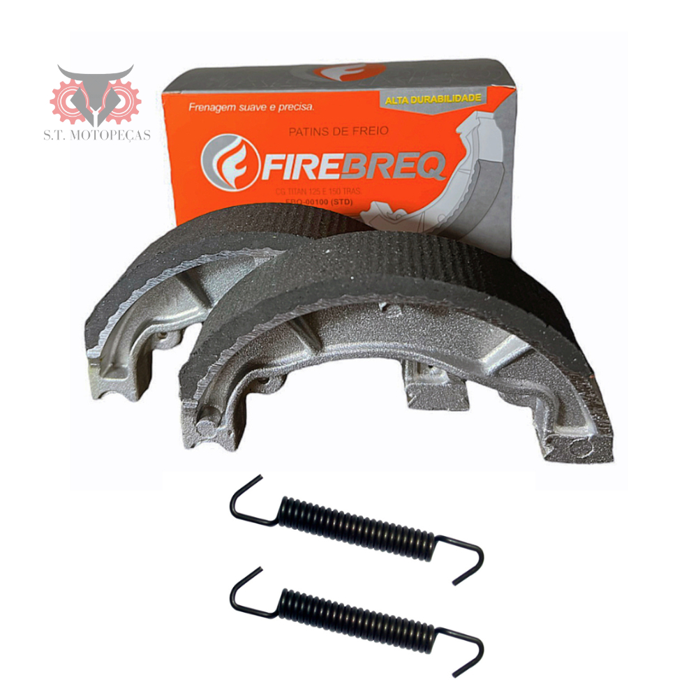 Patim Lona de Freio Biz 125 KS/ES Biz 125+ Traseira + Molas Firebreq
