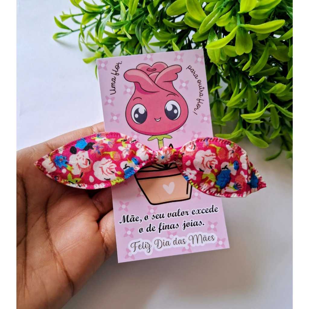 30 xuxinhas com laço mais 30 cartoes personalizado dia das mães