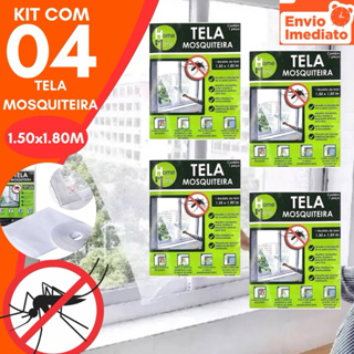 Kit 04 Tela Mosquiteiro 1.80x1.50 Janela Ajustável Anti Insetos Mosquito Dengue Baratas Proteção em Oferta na Shopee