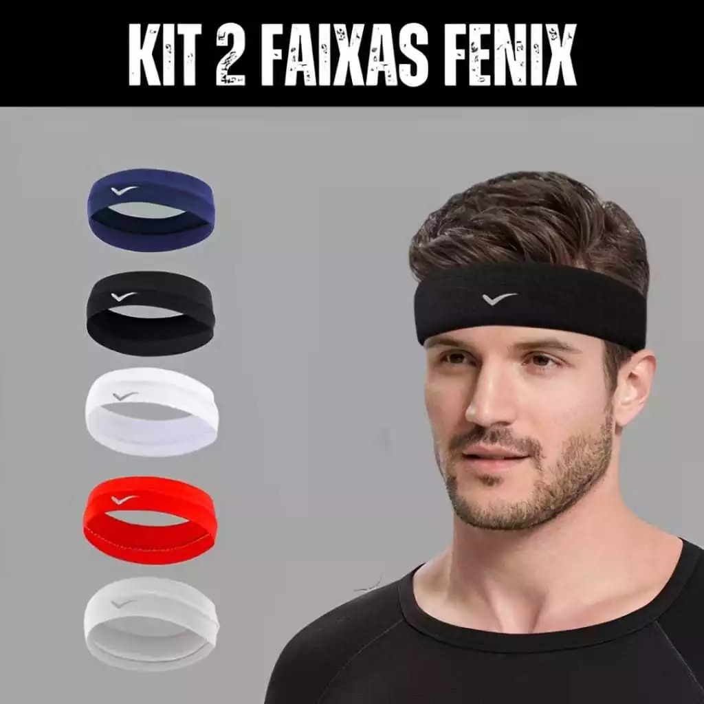 Kit com 2 testeiras anti suor faixa para cabelo envio em 24h esportes fenix