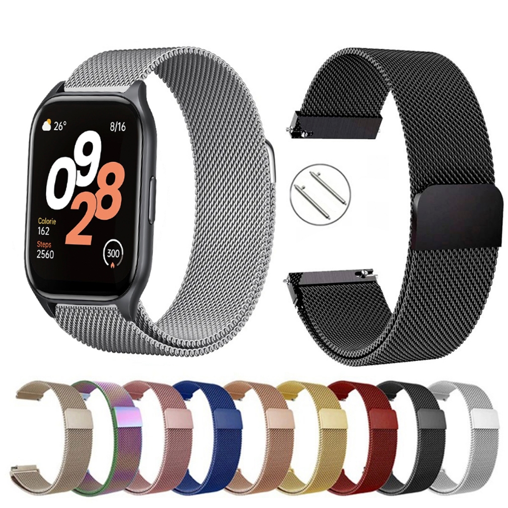 Pulseira de 22mm milanesa aço inox para Smartwatch Tranya ES10 de Engate Rapido  Pronta entrega no Brasil