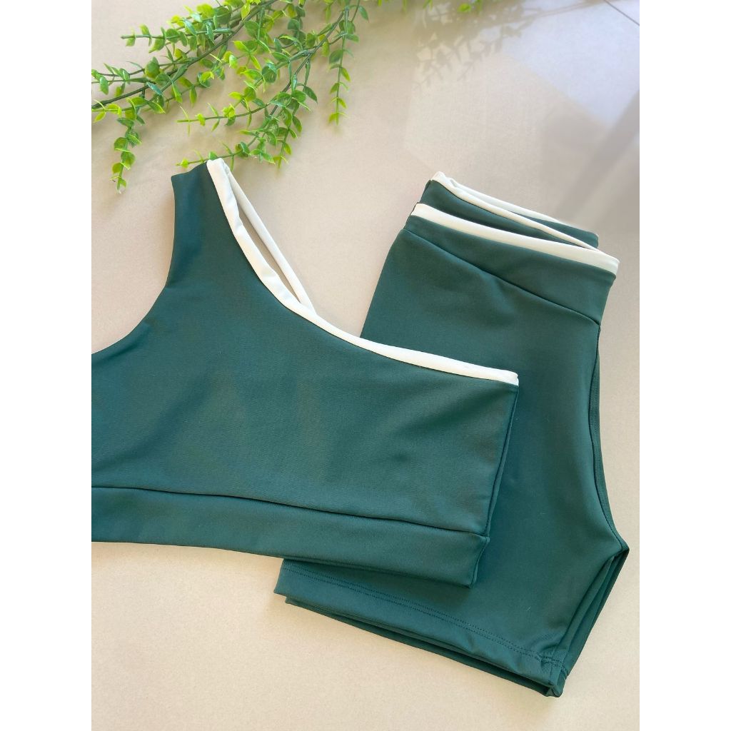 Conjunto de Treino Duo Color Top Entrada para Bojo e Short  Poliamida Premium Zero Transparência em Oferta na Shopee