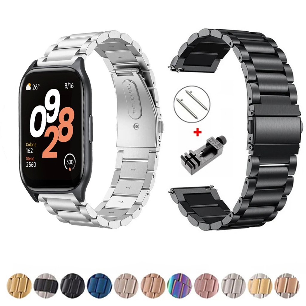 Pulseira de 22mm Metal Elos de aço inox para Smartwatch Tranya ES10 de Engate Rapido