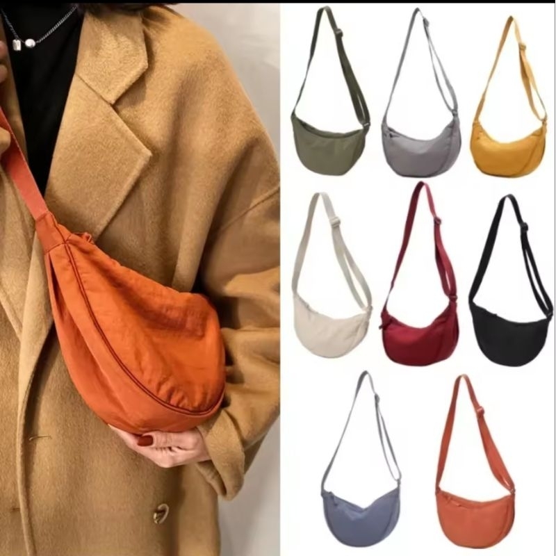 Bolsa feminina de nylon Bolsa de ombro Meia-lua
