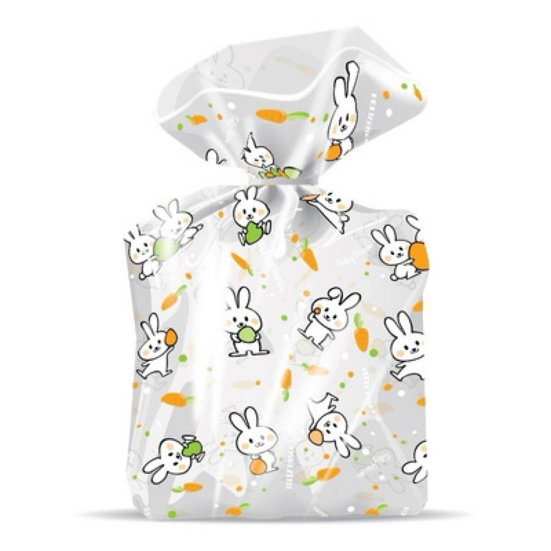 50 Saco Poli Plástico Transparente Decorado Estampado Páscoa Coelhinho Cenoura Lembrancinha