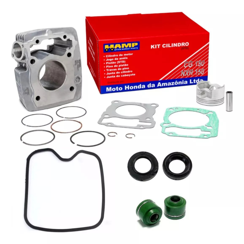 Kit Motor Hamp C Válvula E Retentor Valvul Titan150 Bros150