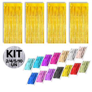 Kit 2/4/5/10 Cortinas Metalizadas Holográfica Painel de Mesa Festa Decoração Aniversário 2x1M Fita em Oferta na Shopee