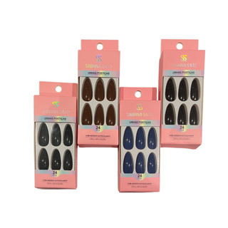UNHAS POSTIÇAS STILETTO AUTOCOLANTE SABRINA SATO - KIT COM 24 PEÇAS em Oferta na Shopee