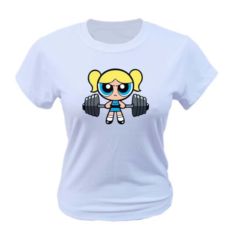Camiseta Camisa Academia GYM Fitness Crossfit pilates Musculação as meninas super poderosas Algodão