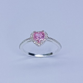 ANEL DE PRATA  925 CORAÇÃO/ANEL EM PRATA 925 PEDRA ROSA