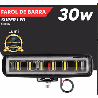 kit 2 Farol De Milha Barra Led 30w 9-60v Moto Carro Off-road 6000k em Oferta na Shopee
