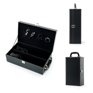 Kit 10 maletas Kit vinho 4 peças em maleta de couro sintético