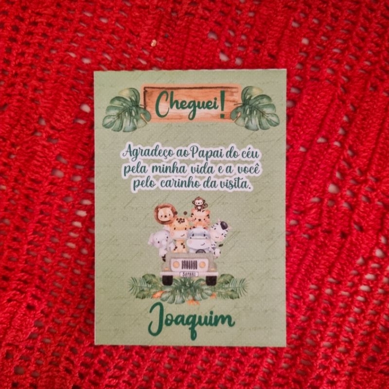kit Lembrancinha Maternidade Safari 10 Bloquinhos Personalizados Nascimento