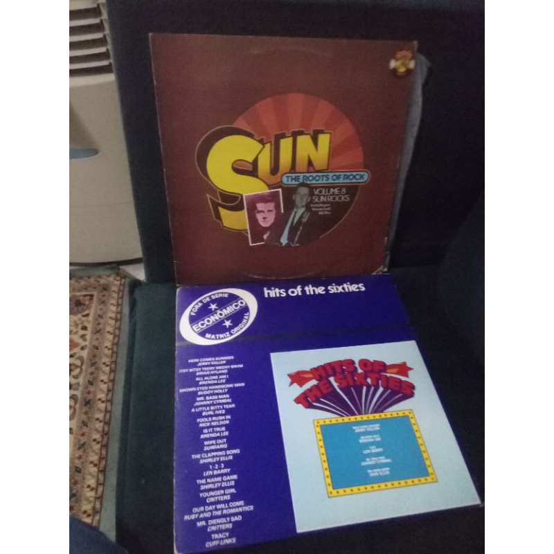2 LPs discos vinil Rock n Roll anos 60 Hits of the Sixties e Sun Records