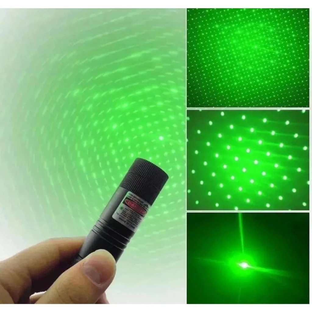 Caneta Laser Laser Pointer Verde com Bateria Recarregável com Chave de Segurança Laser