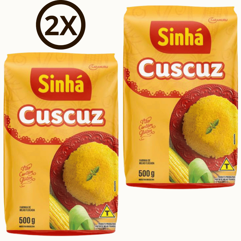 KIT 2 UN. Cuscuz Sinhá 500Grs Tradicional Farinha de Milho Flocada Sem Glúten em Oferta na Shopee