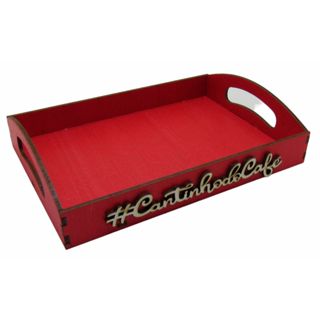 Bandeja Cantinho do Café Decorativa Vermelha PP 20x14x5 Mdf em Oferta na Shopee