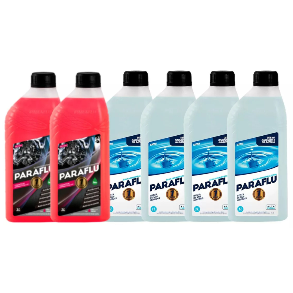 Kit 2 Aditivo Radiador Paraflu Rosa Concentrado E 4 Agua Desmineralizada Paraflu em Oferta na Shopee