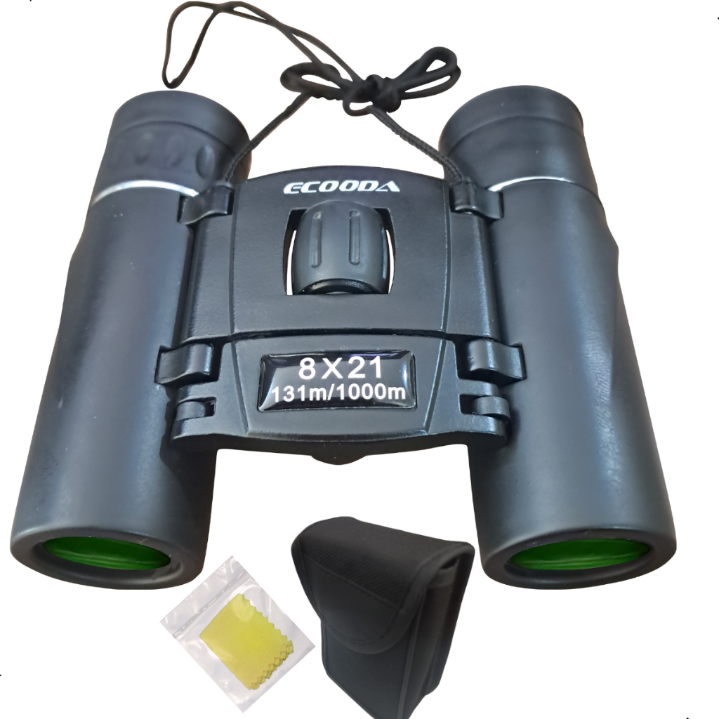 Binóculo Compacto Dobrável De bolso Alta Nitidez Diurno e Noturno Ampliação 8x21 Longo Alcance Foco Ecooda EC3072