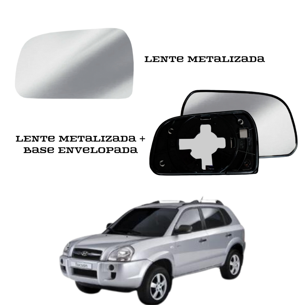 Lente Espelho Retrovisor Hyundai Tucson 2004 a 2017