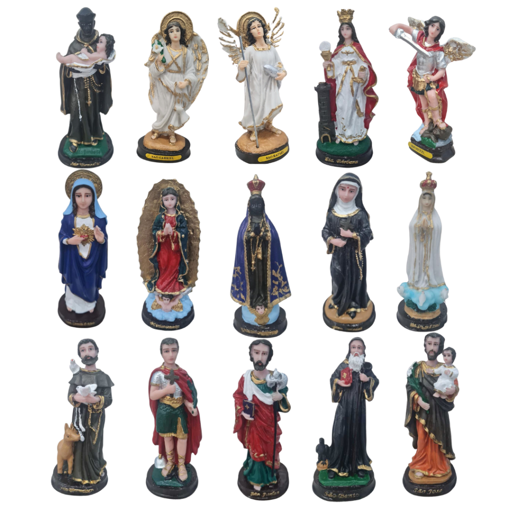 Imagens de Santos Resina 15cm Decoração Religiosa Altar Oração Presente Católica em Oferta na Shopee