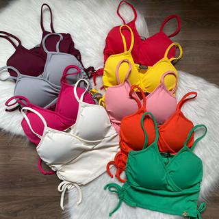 Cropped Feminino com Bojo Canelado Franzido Desejo Girls Premium