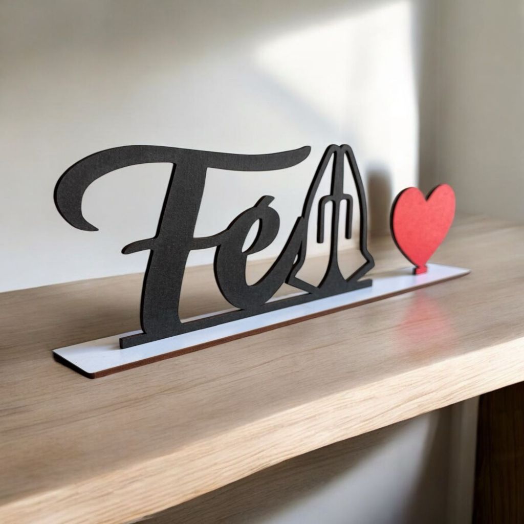 Palavras De Mesa Fé Família Gratidão Com Base Em Mdf Branco Decoração Bancada Artesanato Decoração