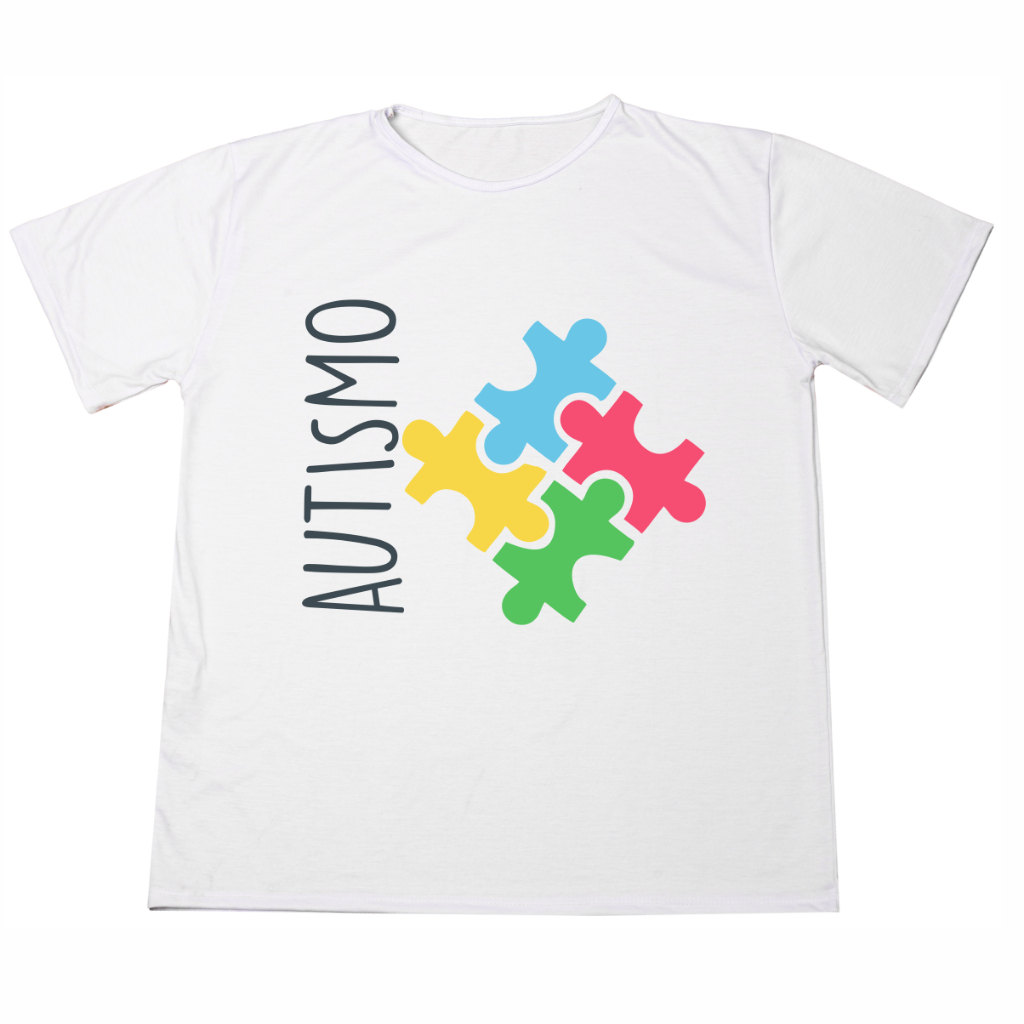 Camisa Personalizada Autismo Estampada Adulto Infantil Ótimo Acabamento E Durabilidade Anti-pilling 100% Poliéster Plus