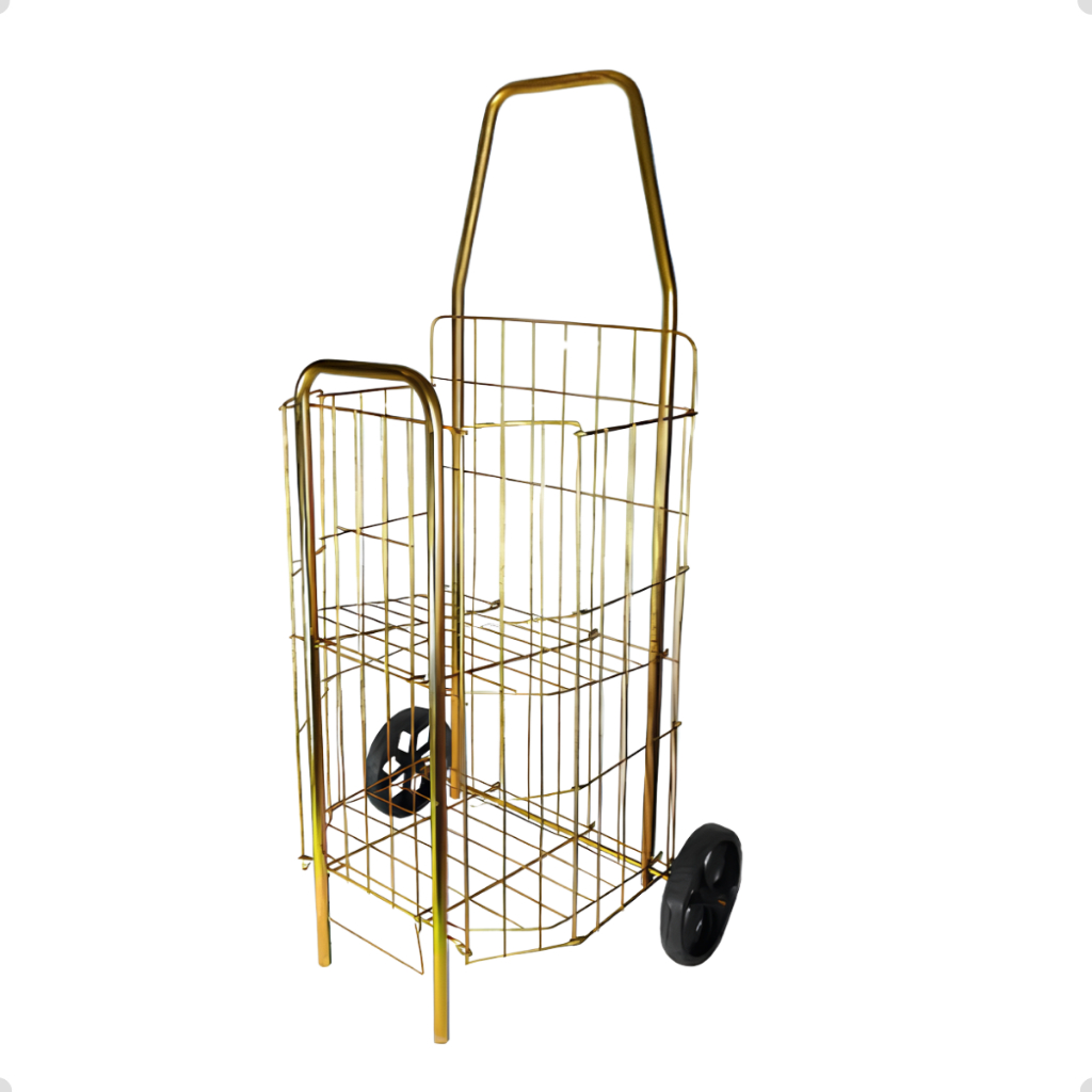 Carrinho Feira Dourado 4 Tubos Estilo Edição Limitada Prático em Oferta na Shopee