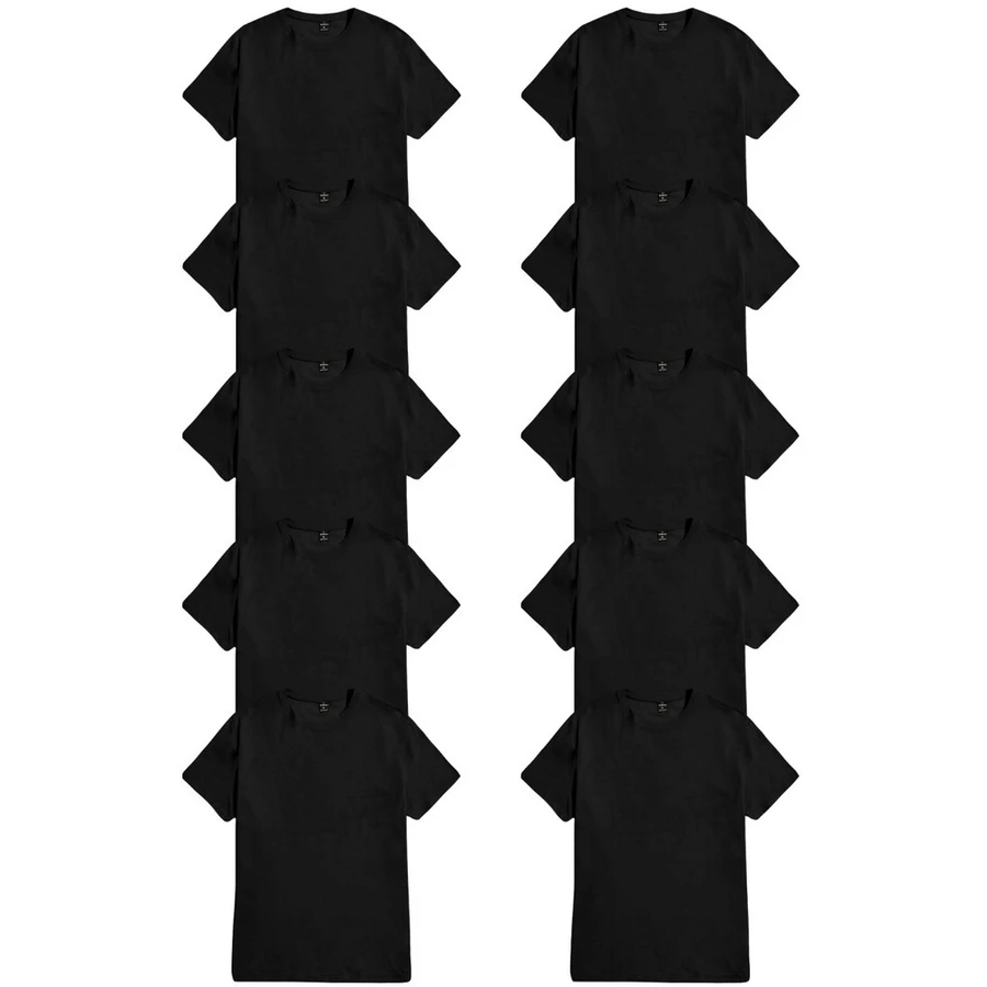 Kit 10 camisetas camisa OVERSIZED preta Revenda algodão 30.1 penteado premium