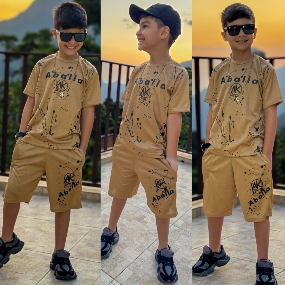 Conjunto Dry Fit Masculino Infantil Juvenil Camisa e Bermuda Premium Lançamento