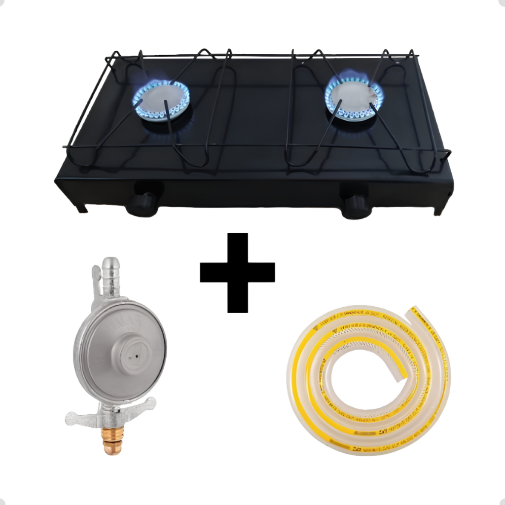 Mini Fogão Portátil 2 Bocas a Gás – Fogareiro para Camping, Viagem e Praia em Oferta na Shopee