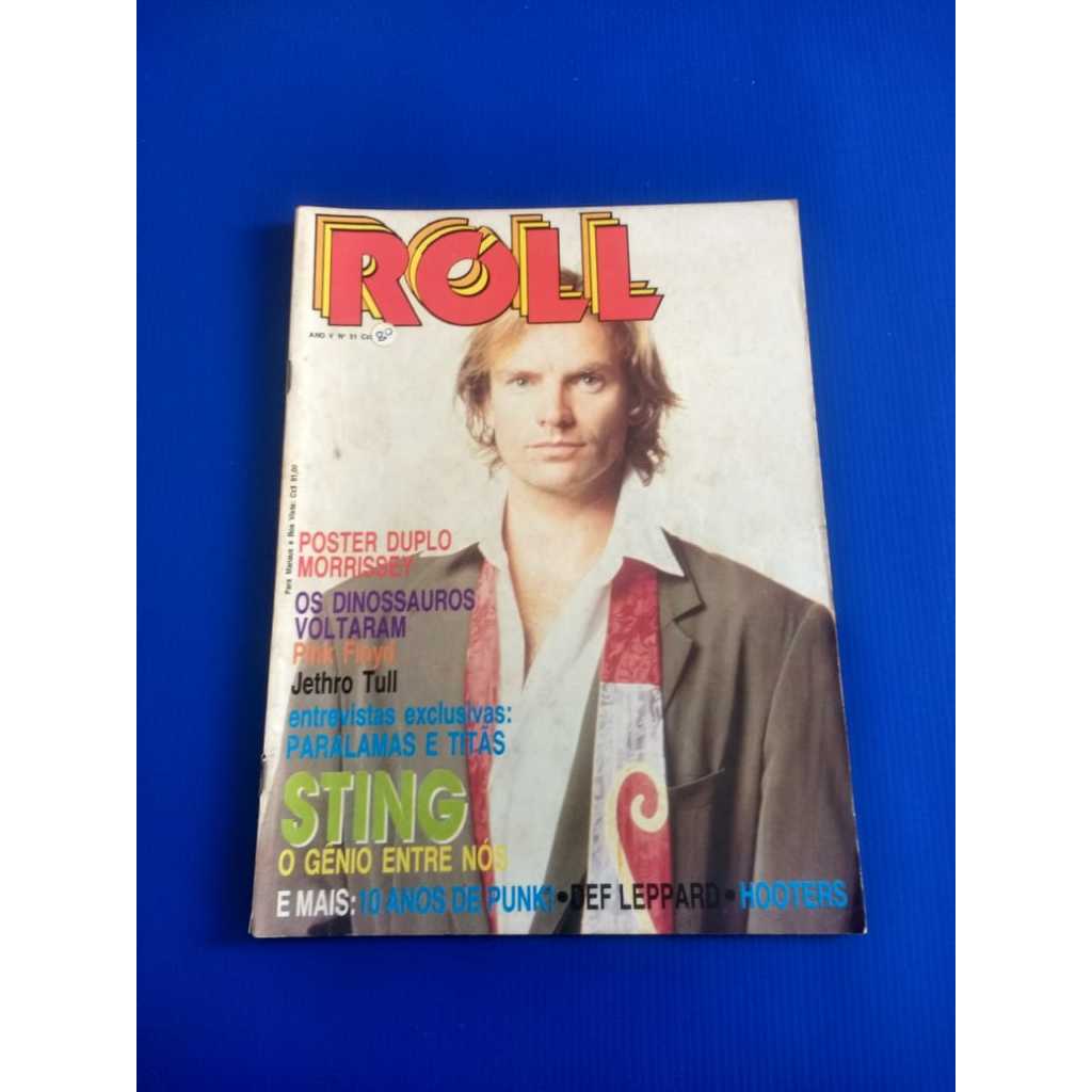 Revista Roll N.51 Capa Sting -pôster Jim Morrissey (smiths)