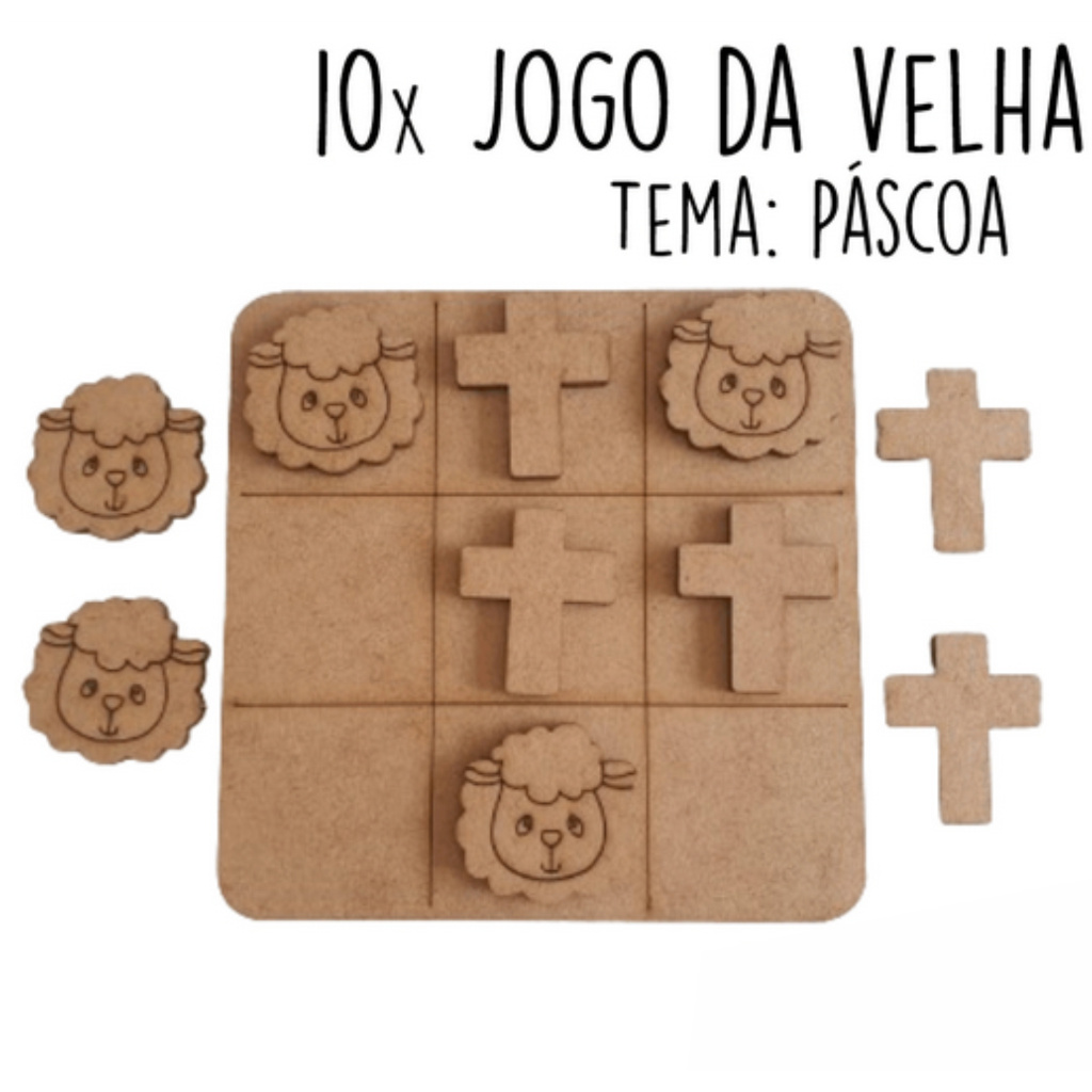 10 Jogos da velha Ovelha Igreja Cruz Pascoa Jesus Cristo em MDF 10cm tabuleiro brinquedo presente lembrancinha em Oferta na Shopee