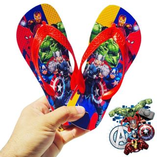 Chinelo Infantil Menino Disney Personagens Masculino Mikey Patrulha Canina Sonic Ben 10 Hulk Homem aranha
