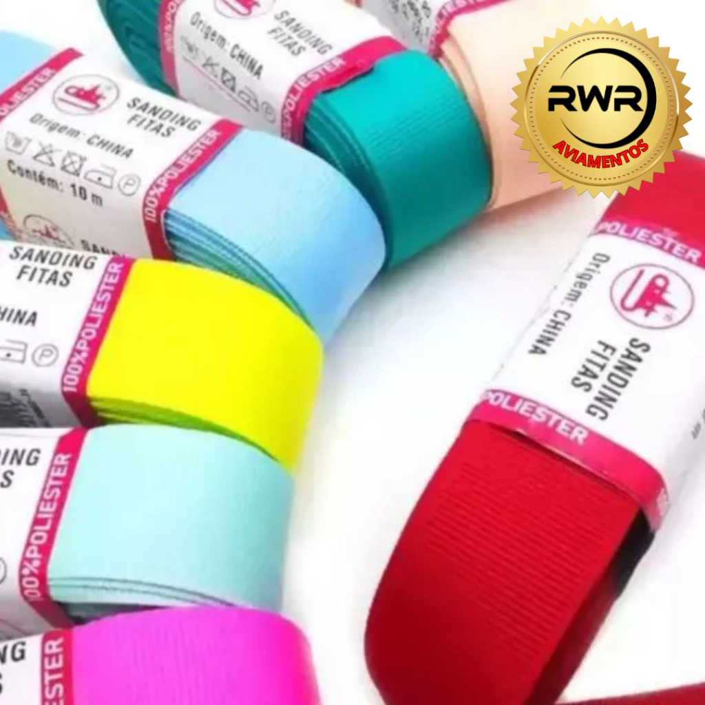 Fitas SANDING 22mm nº5 gorgurão Peças com 10 metros/cada - RWR em Oferta na Shopee
