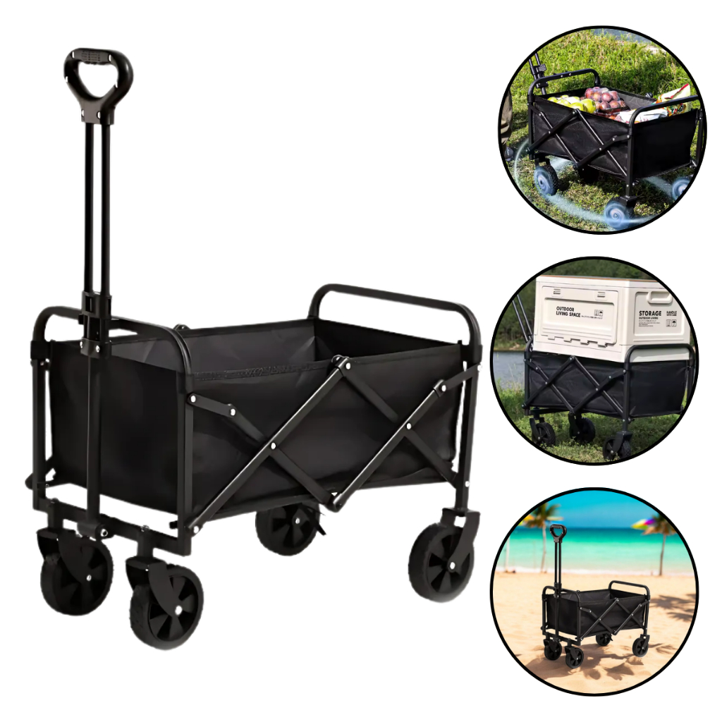 Carrinho Carga Camping Praia Pesca Passeio Dobrável 100kg