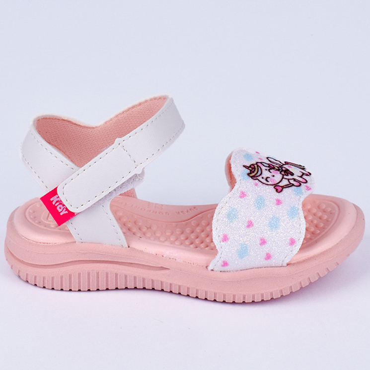 Sandália Papete Infantil Kidy Fly Unicornio com Pulseira Branca