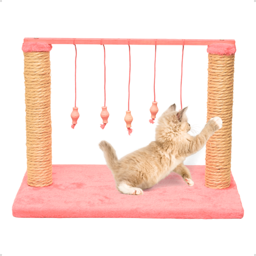 Brinquedo Arranhador Anti Stress Para Gatos Varal Interativo Sisal E Madeira Pop ou Premiu...