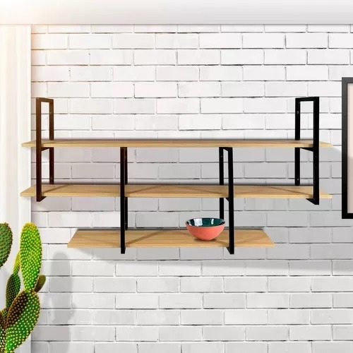 Prateleira Industrial Suspensa Decorativa Organizadora Design Moderno e Elegante Contemporâneo