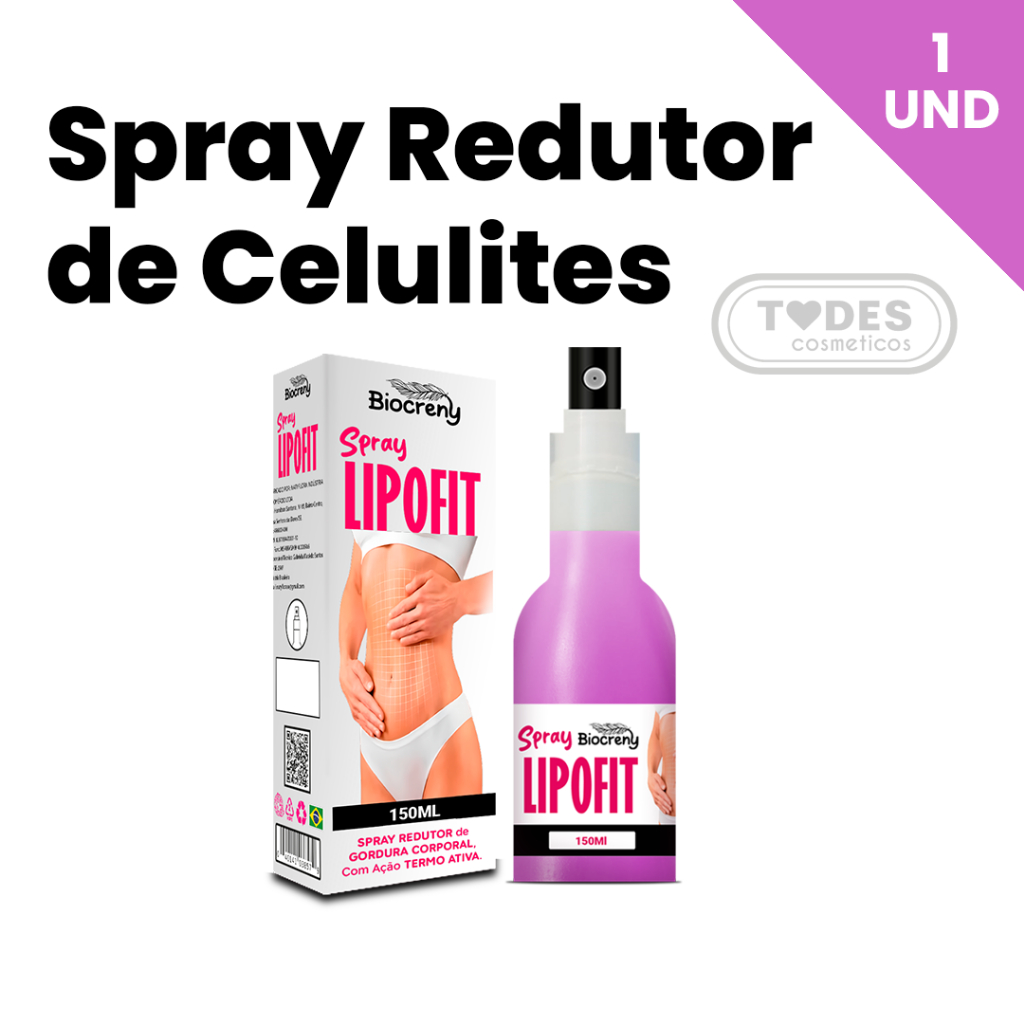 Spray Lipofit: Gel Creme Massageador Corporal Redutor de Medidas Melhora a Pele Celulite 150ml