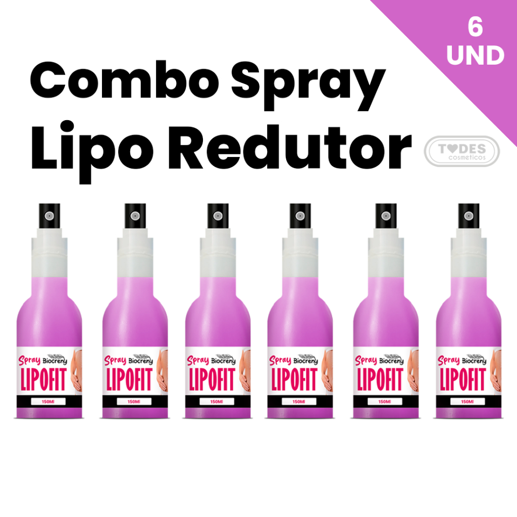 Kit 6 Spray Lipofit Drenagem Corporal Redutor de Medidas Contra Estrias e Celulites 150ml