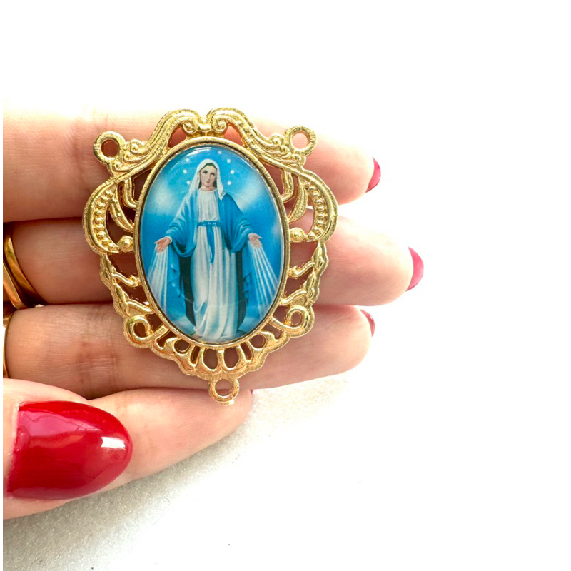 Detalhes do 4 Entremeio para Terço NS das Graças (4 unidades) Nossa Senhora da Graça