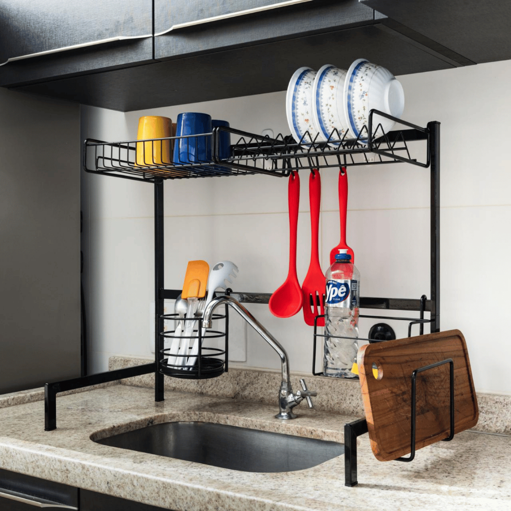 Cozinha Suspensa Organizador Modular Autossustentável Escorredor Louça Cozinha Casa