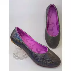 Sapatilha Feminina Casual, Preto, Rosa Confortavel Moda