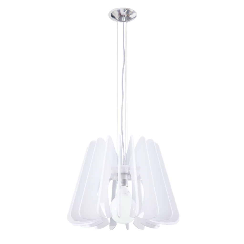 Pendente Luminária Sevilla Acrílico 49x31x34,5cm Bulbo 1xE27 D&D Iluminação Branco