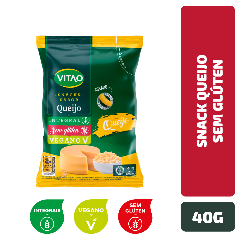 Snack Queijo Sem Glúten Vitao 40G - Food & Beverages