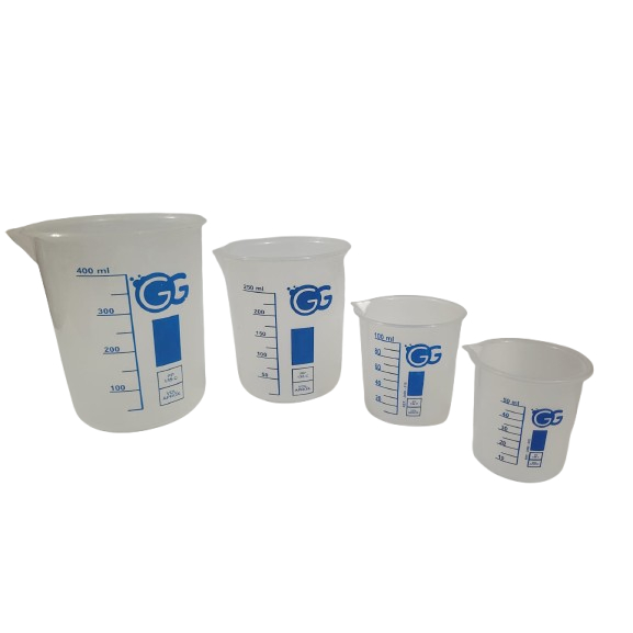 Copo Becker Graduado em Plástico -  Forma Baixa Béquer - 2 tamanhos